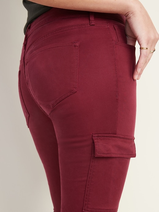 Image number 4 showing, Mid-Rise Sateen Rockstar Super Skinny Cargo Pants for Women
