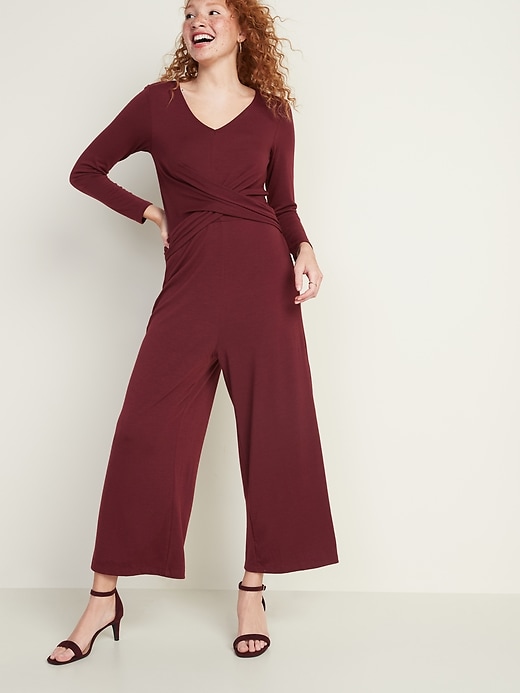 Twist-Front Plunge Jumpsuit