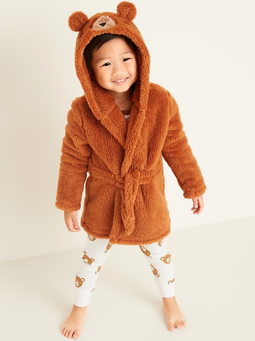 View large product image 1 of 2. Faux-Fur Bear Hooded Robe for Toddler & Baby