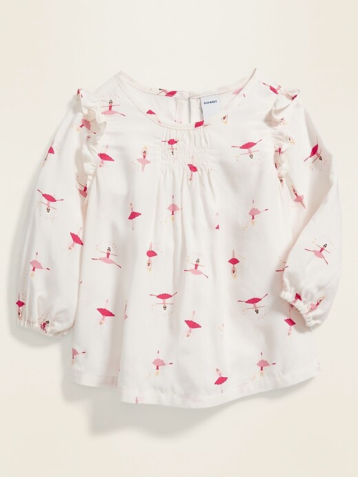 View large product image 1 of 2. Printed Ruffle-Trim Blouse for Baby