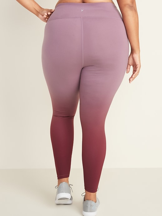 High Waisted Elevate Plus Size 7 8 Length Ombre Compression Leggings