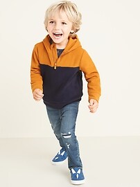 View large product image 3 of 4. Micro Performance Fleece 1/4-Zip Hoodie for Toddler Boys