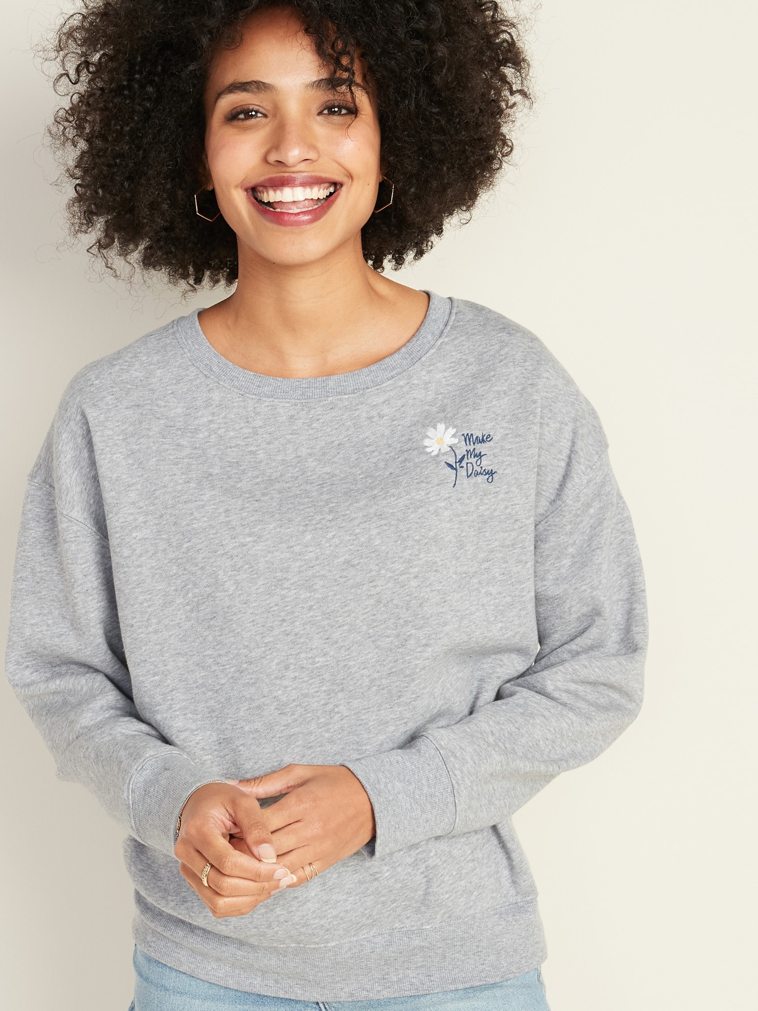 loose crew neck sweatshirt