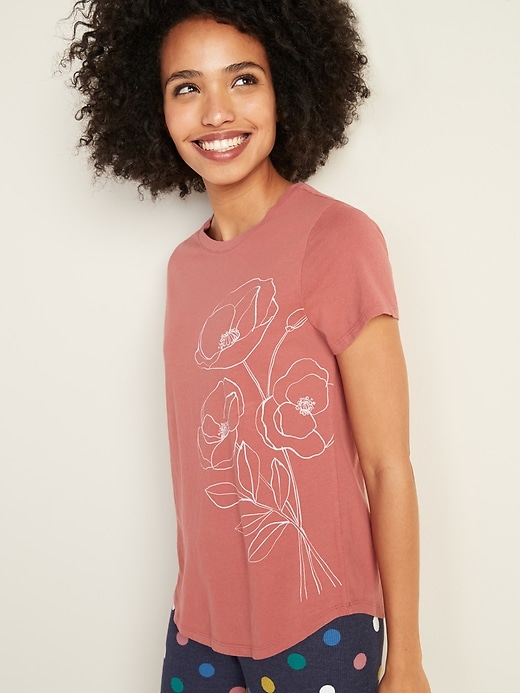 Voir une image plus grande du produit 1 de 1. T-shirt col rond Tout-aller à imprimé pour femme