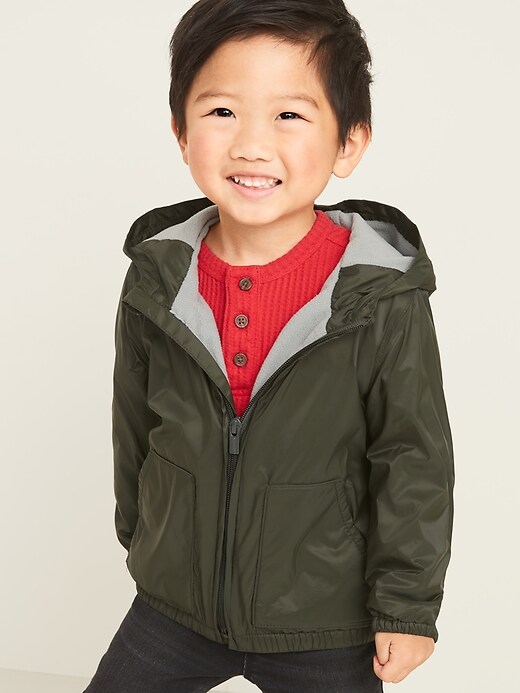 View large product image 1 of 1. Performance Fleece-Lined Hooded Jacket for Toddler Boys