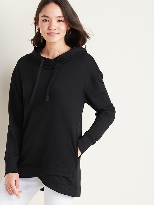 View large product image 1 of 1. French Terry Pullover Tunic Hoodie for Women