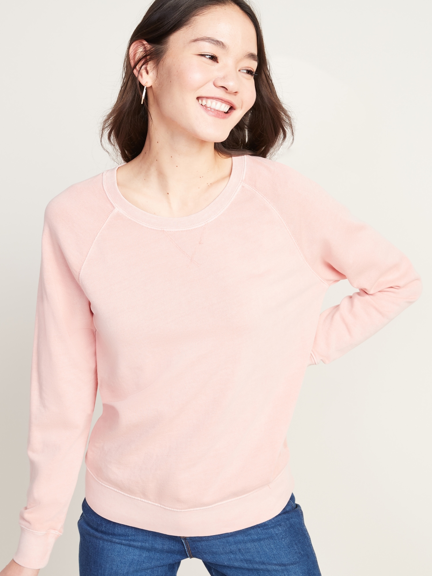 womens vintage crew neck sweatshirts