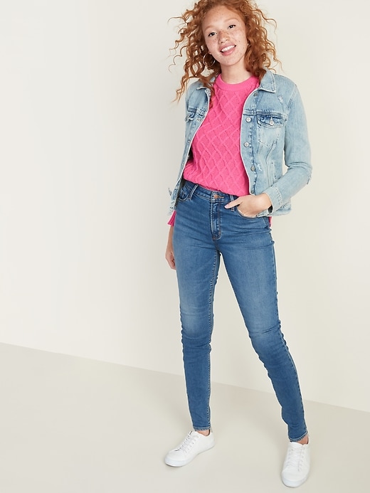 Image number 3 showing, High-Waisted Built-In Warm Rockstar Super Skinny Jeans for Women