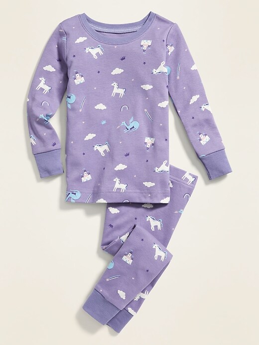 View large product image 1 of 2. Unicorn-Print Pajama Set for Toddler Girls & Baby