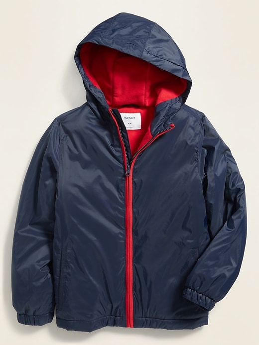 View large product image 1 of 1. Water-Resistant Micro Performance Fleece Lined Windbreaker Jacket For Boys