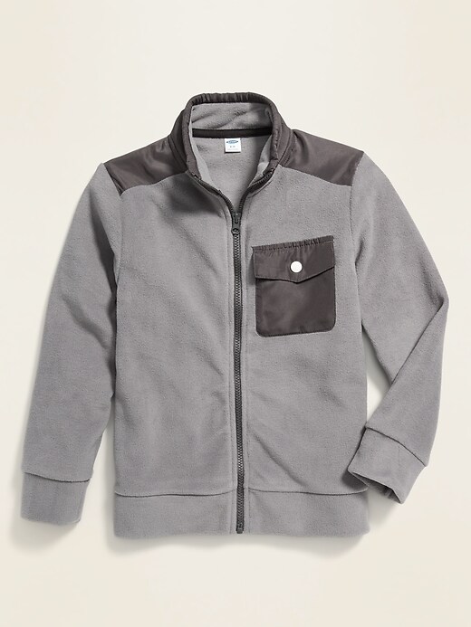 View large product image 1 of 1. Micro Performance Fleece Hybrid Zip Jacket For Boys