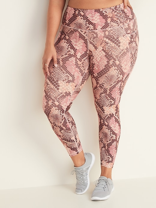 View large product image 1 of 1. High-Waisted PowerSoft Plus-Size 7/8-Length Side-Pocket Leggings