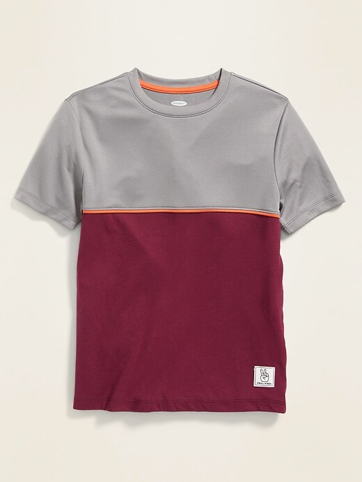 View large product image 1 of 1. Color-Blocked Mesh/Jersey Tee For Boys