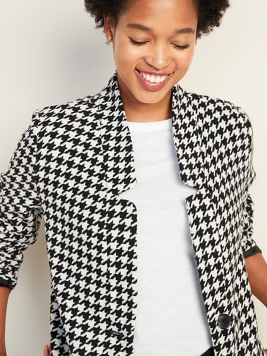 Image number 4 showing, Textured Houndstooth Coat for Women