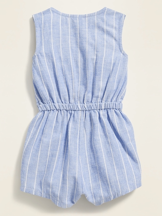 View large product image 2 of 2. Striped Sleeveless Utility Romper for Baby