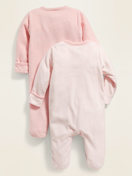 Pyjama une-pièce à pieds en micromolleton pour bébé (paquet de 2)