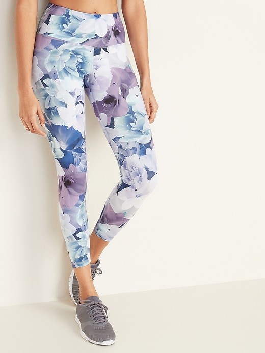 High Rise Floral Elevate 7 8 Length Compression Leggings for Women Old Navy