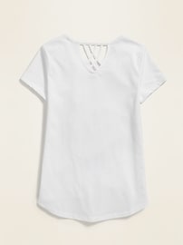 View large product image 4 of 4. Softest Lattice-Back Tee for Girls