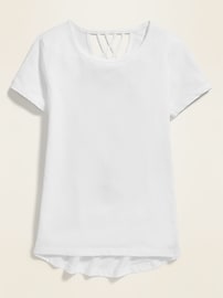 View large product image 3 of 4. Softest Lattice-Back Tee for Girls