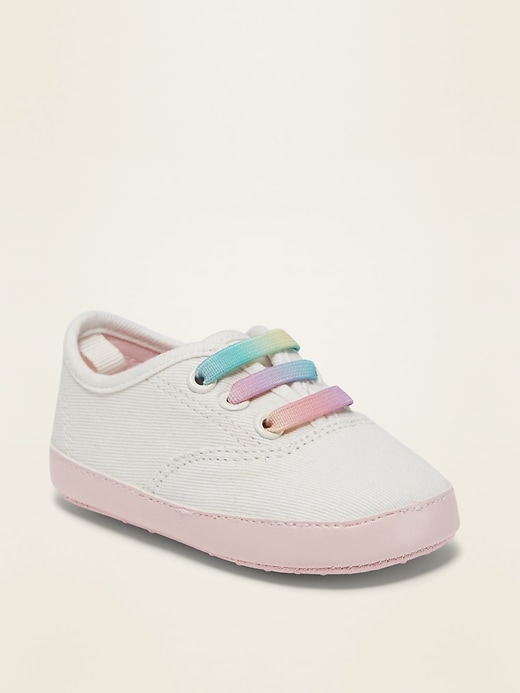 View large product image 1 of 4. Unisex Twill Slip-On Sneakers for Baby
