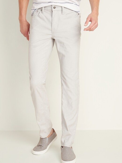 Voir une image plus grande du produit 1 de 1. Pantalon en velours côtelé de coton à cinq poches , Built-In Flex, coupe étroite pour homme