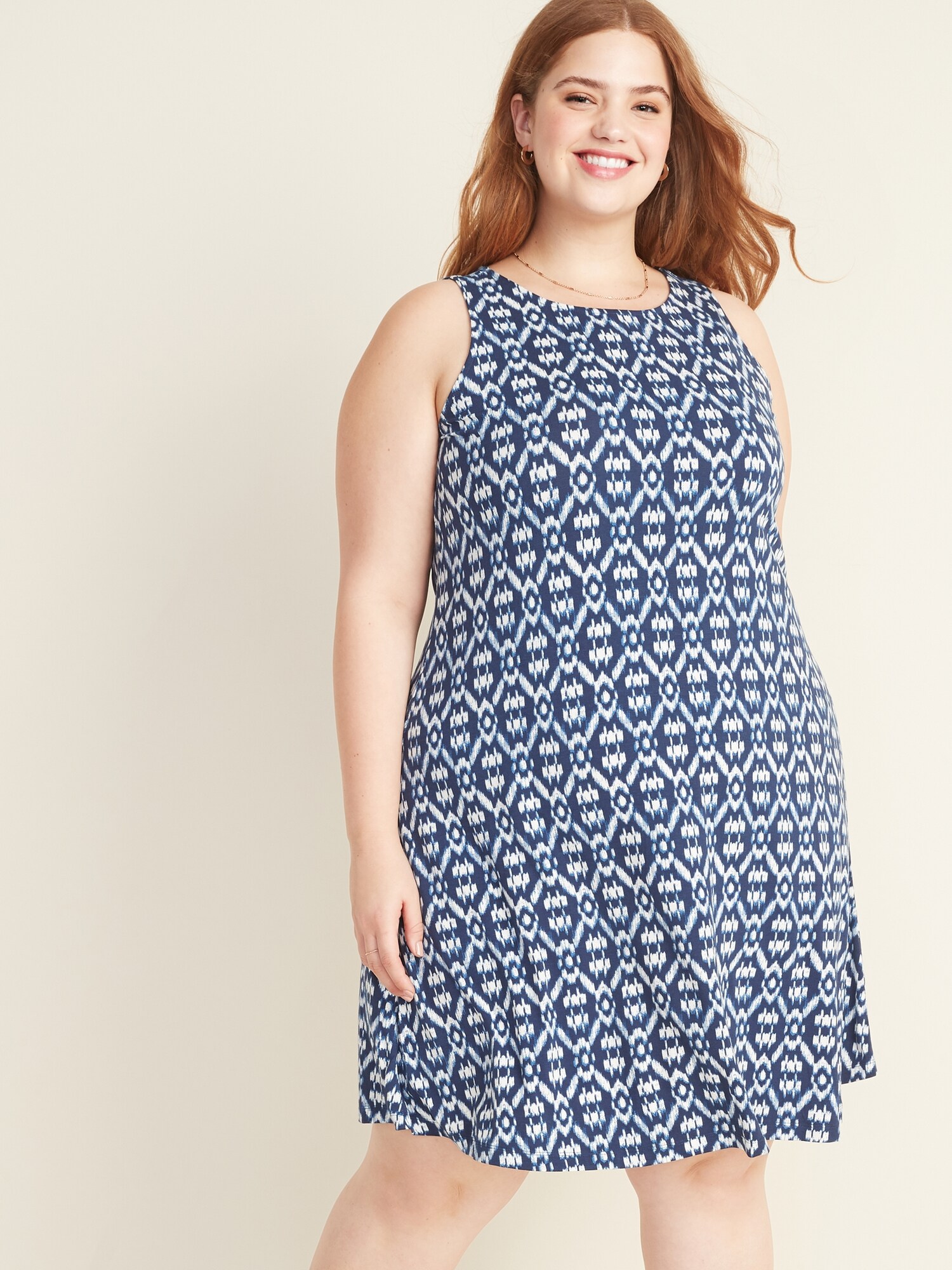plus size sleeveless swing dress