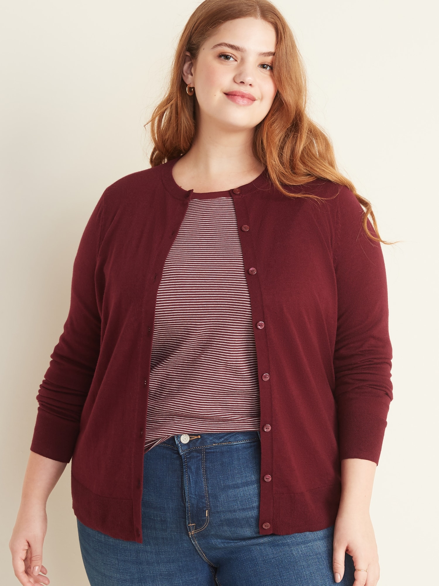 Plus size 2025 maroon cardigan