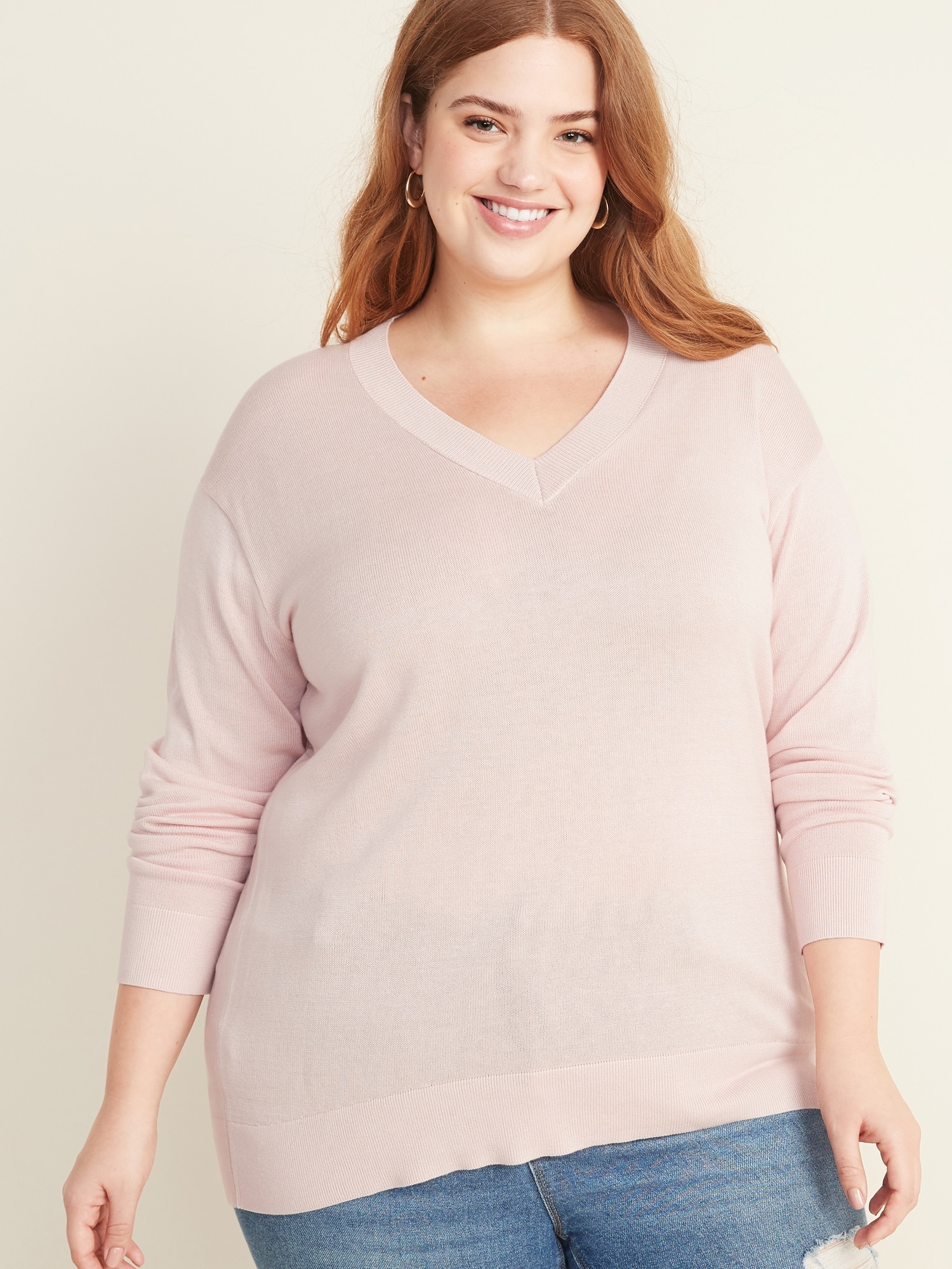 v neck tunic sweatshirt