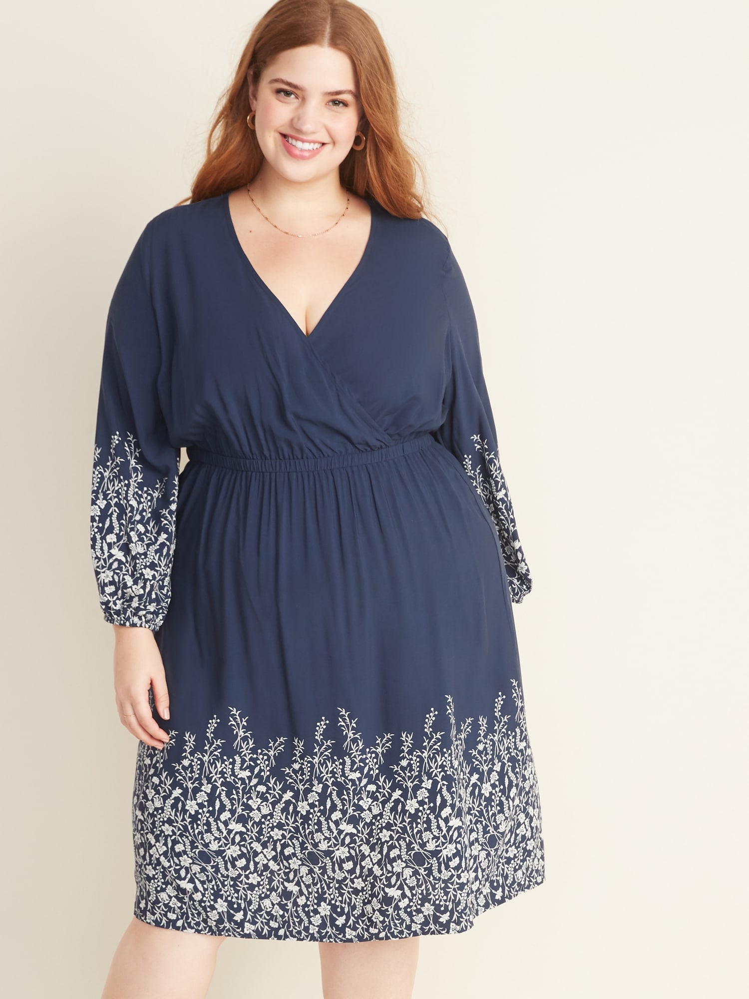 Navy blue plus size sale dress