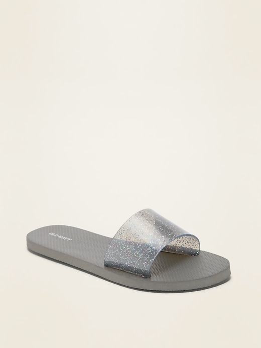 old navy silver flip flops