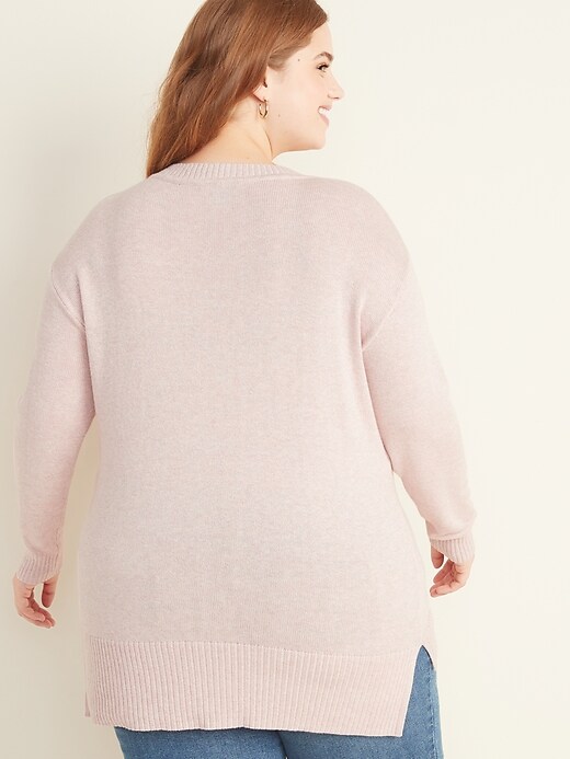 Image number 2 showing, Plus-Size Drop-Shoulder Marled Sweater