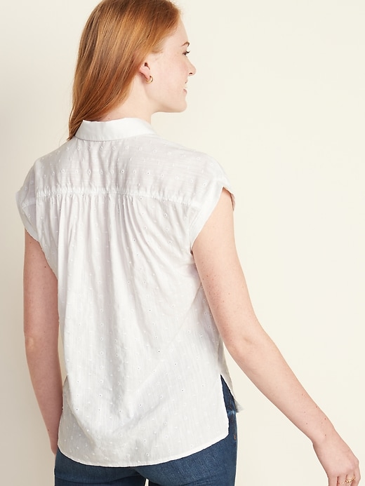Image number 2 showing, Textured Button-Front Shirt for Women
