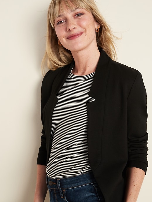 Image number 4 showing, Cropped Ponte-Knit Blazer for Women