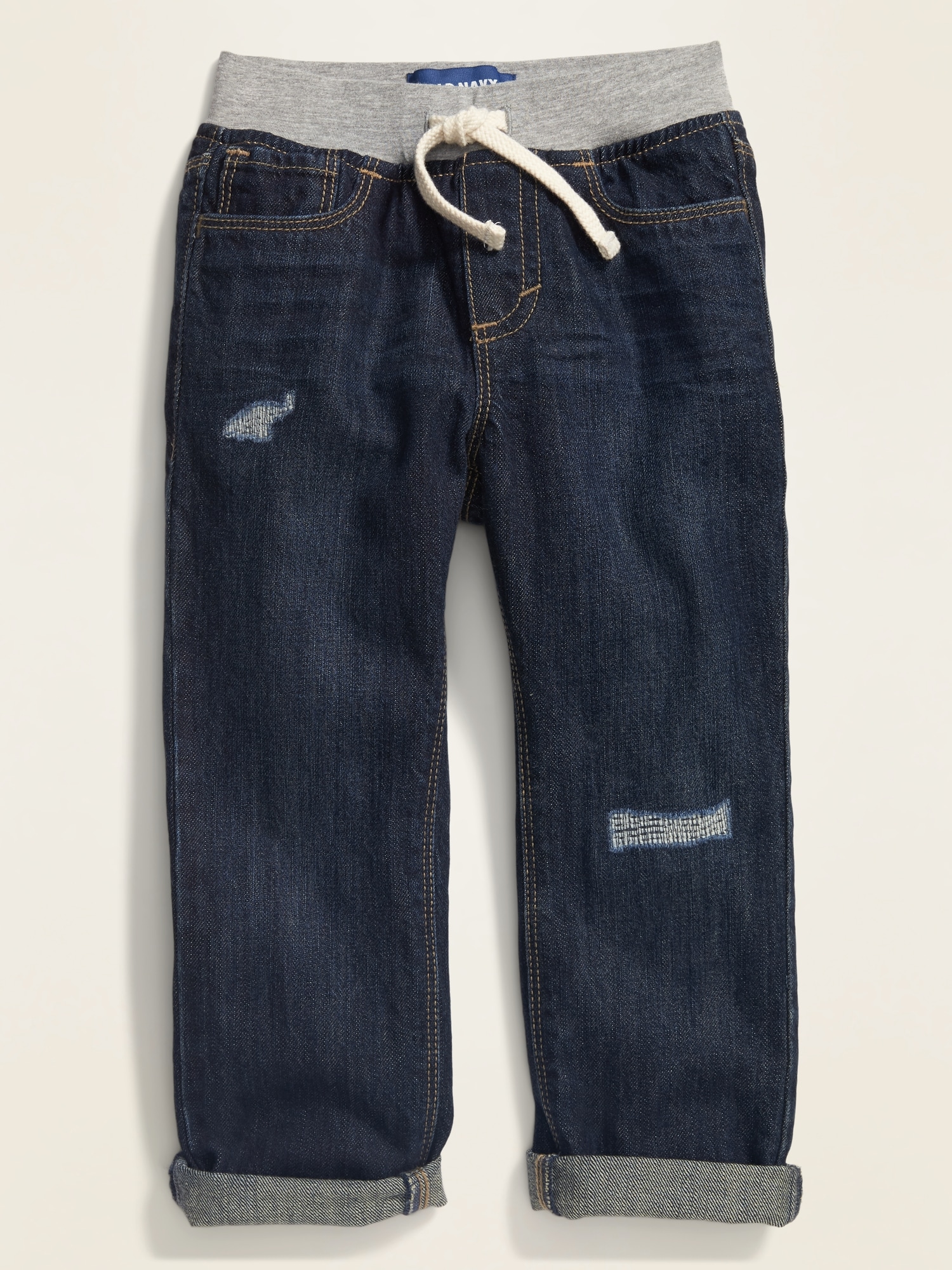 Relaxed Jersey-Waist Pull-On Jeans for Toddler Boys | Old Navy