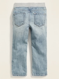 Image number 2 showing, Relaxed Jersey-Waist Pull-On Jeans for Toddler Boys