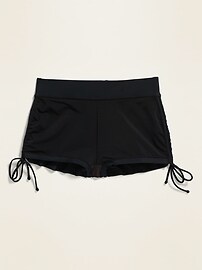 View large product image 3 of 3. High-Waisted Secret-Slim Plus-Size Side-Tie Swim Shorts -- 1.5-inch inseam