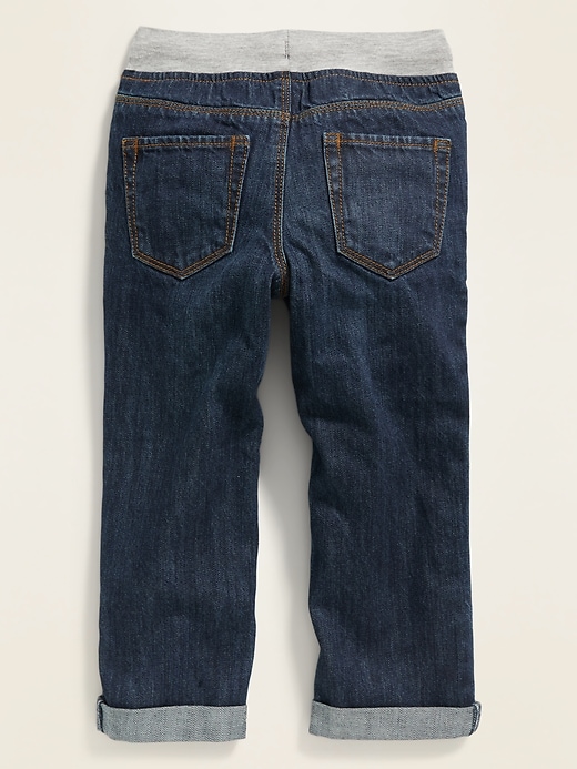 View large product image 2 of 2. Unisex Jersey-Waist Pull-On Jeans for Toddler
