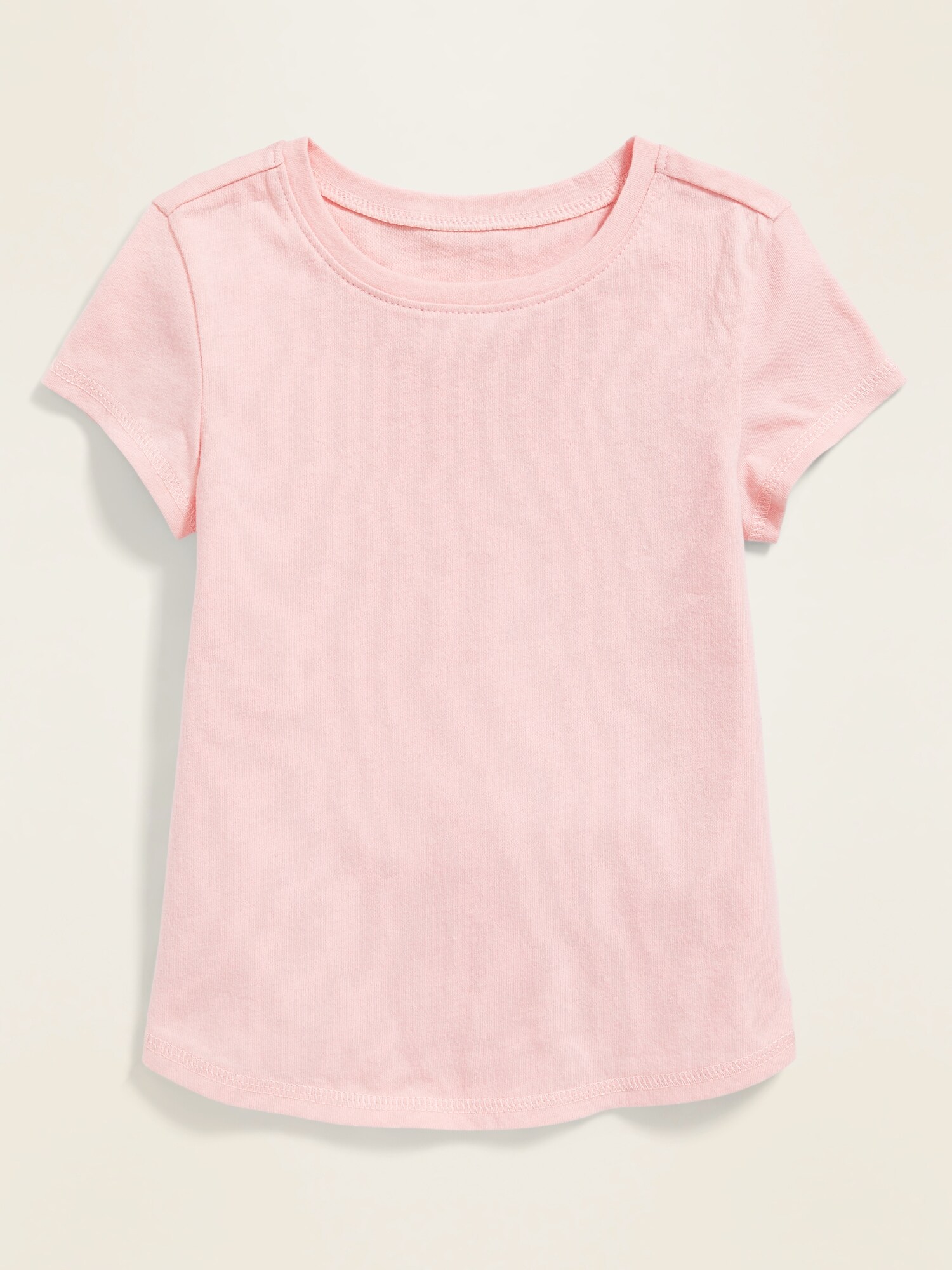 Old Navy Unisex Jersey Crew-Neck T-Shirt for Toddler pink. 1