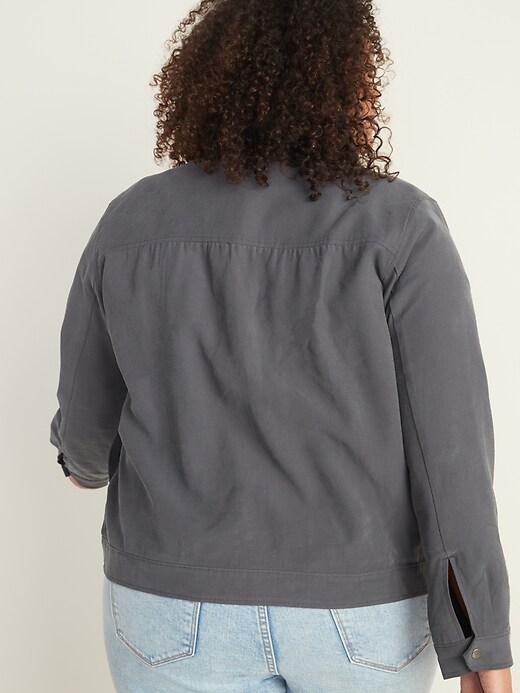 Image number 2 showing, Soft Twill Plus-Size Utility Jacket