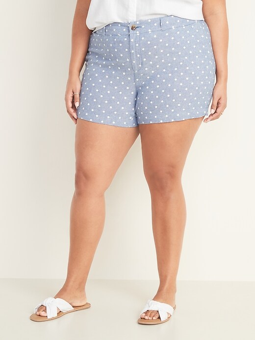 View large product image 1 of 3. Mid-Rise Plus-Size Everyday Linen-Blend Shorts - 5-inch inseam