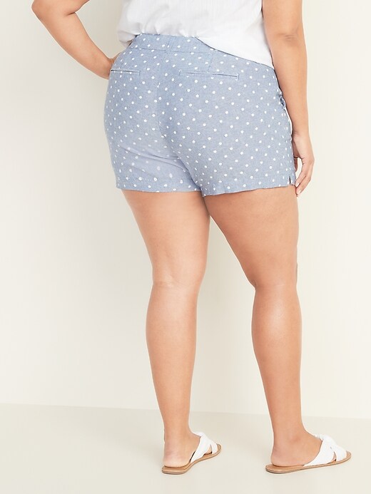 View large product image 2 of 3. Mid-Rise Plus-Size Everyday Linen-Blend Shorts - 5-inch inseam