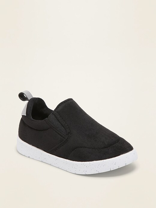 View large product image 1 of 1. Unisex Lightweight Faux-Suede Slip-On Sneakers for Toddler & Baby