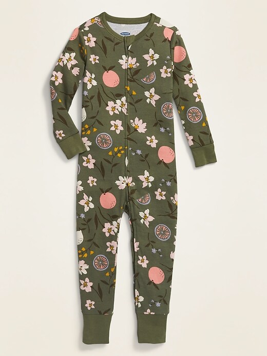 Voir une image plus grande du produit 1 de 2. Pyjama une-pièce à fleurs pour tout-petit et bébé