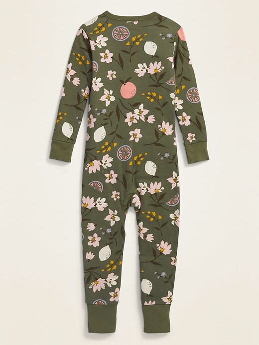 Voir une image plus grande du produit 2 de 2. Pyjama une-pièce à fleurs pour tout-petit et bébé