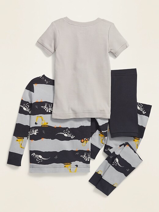 View large product image 2 of 2. 4-Piece Dino-Print Pajama Set for Toddler & Baby