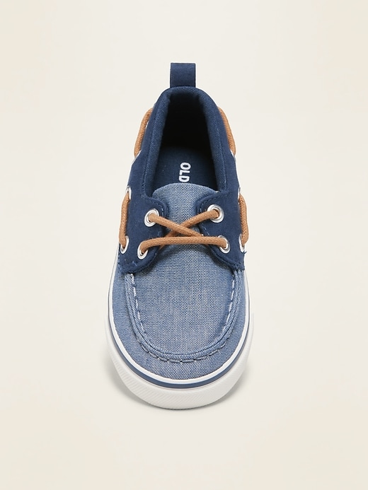 Chambray Boat Shoes for Toddler Boys