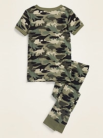 Image number 2 showing, Unisex Camo-Dino Pajama Set for Toddler & Baby