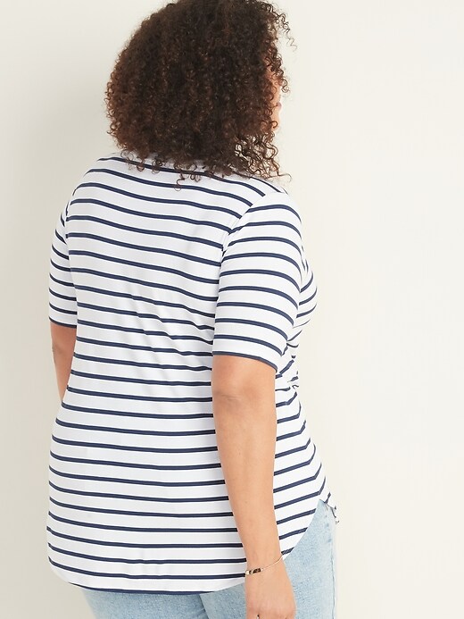 View large product image 2 of 3. Luxe Striped Plus-Size Tunic Tee