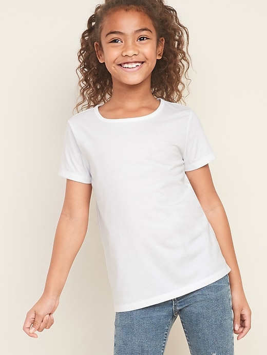 View large product image 1 of 4. Softest Lattice-Back Tee for Girls