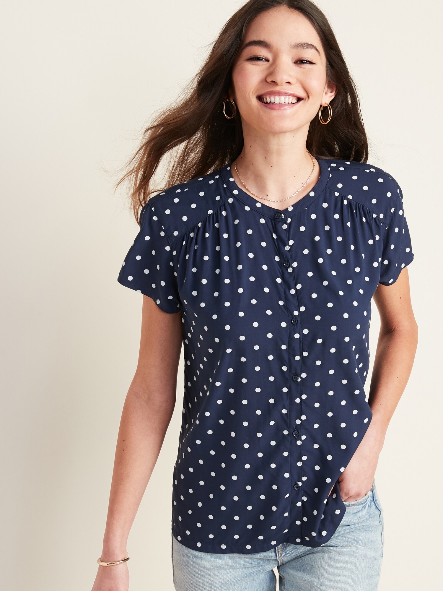polka dot blouse old navy